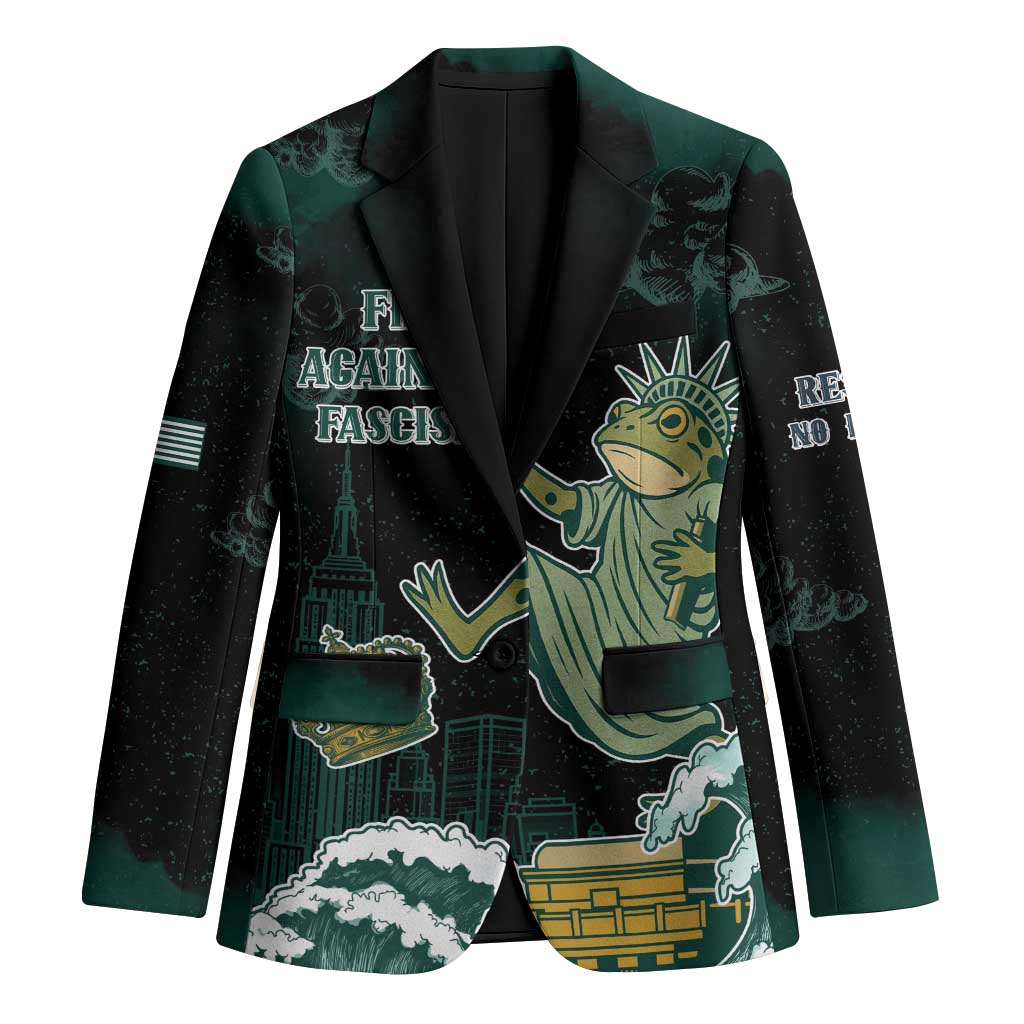 Frogs Against Fascism Blazer No Kings Funny Portland Frog Protest - Wonder Print Shop