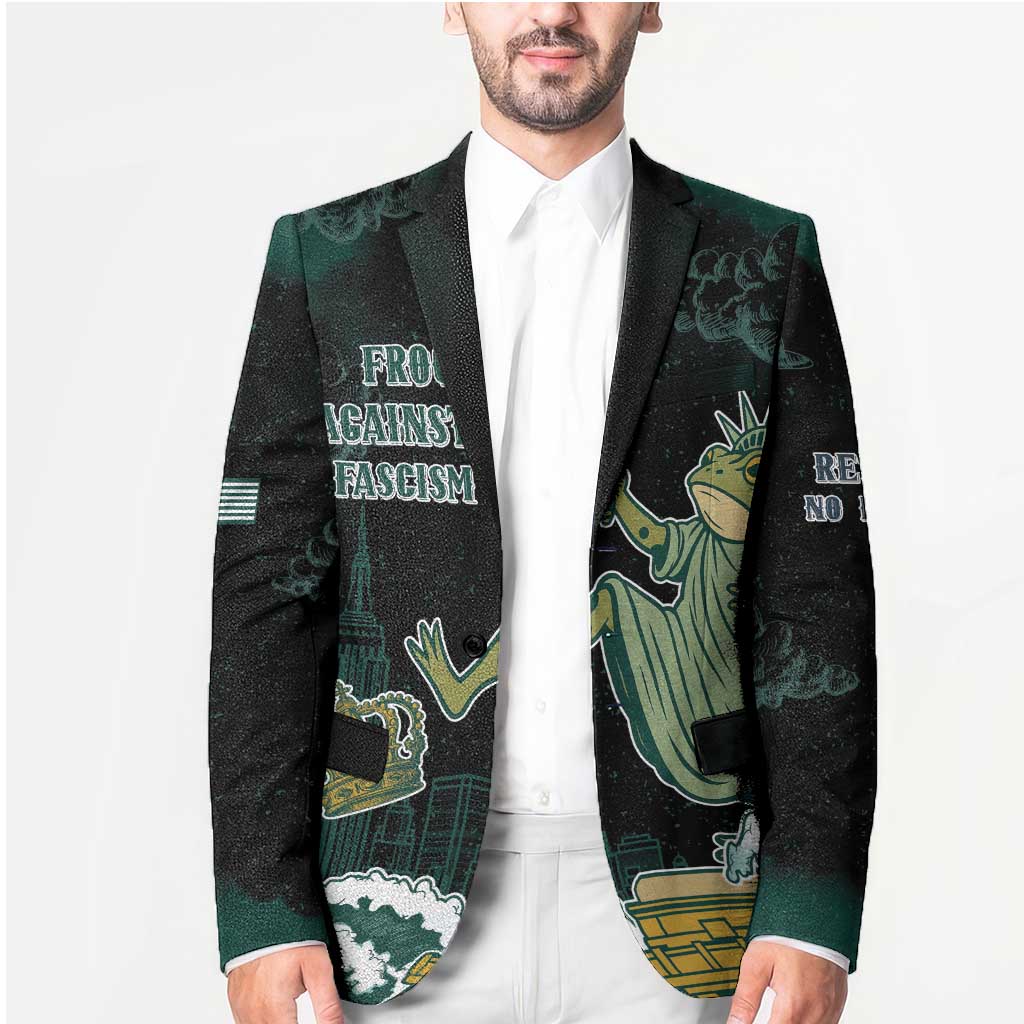 Frogs Against Fascism Blazer No Kings Funny Portland Frog Protest - Wonder Print Shop