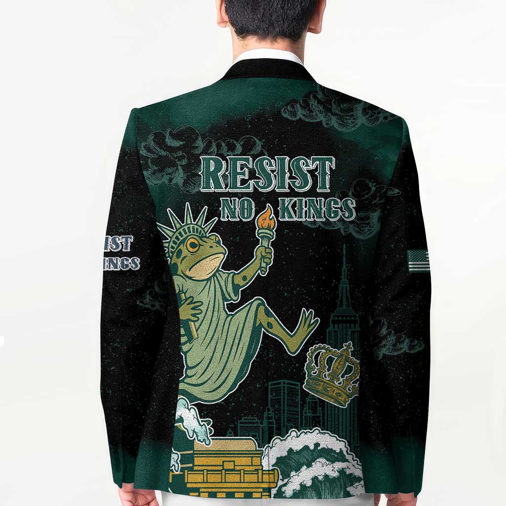 Frogs Against Fascism Blazer No Kings Funny Portland Frog Protest - Wonder Print Shop