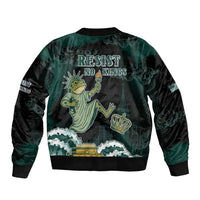 Frogs Against Fascism Bomber Jacket No Kings Funny Portland Frog Protest LT05