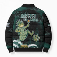 Frogs Against Fascism Bomber Puffer Jacket No Kings Funny Portland Frog Protest - Wonder Print Shop