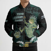 Frogs Against Fascism Bomber Puffer Jacket No Kings Funny Portland Frog Protest - Wonder Print Shop