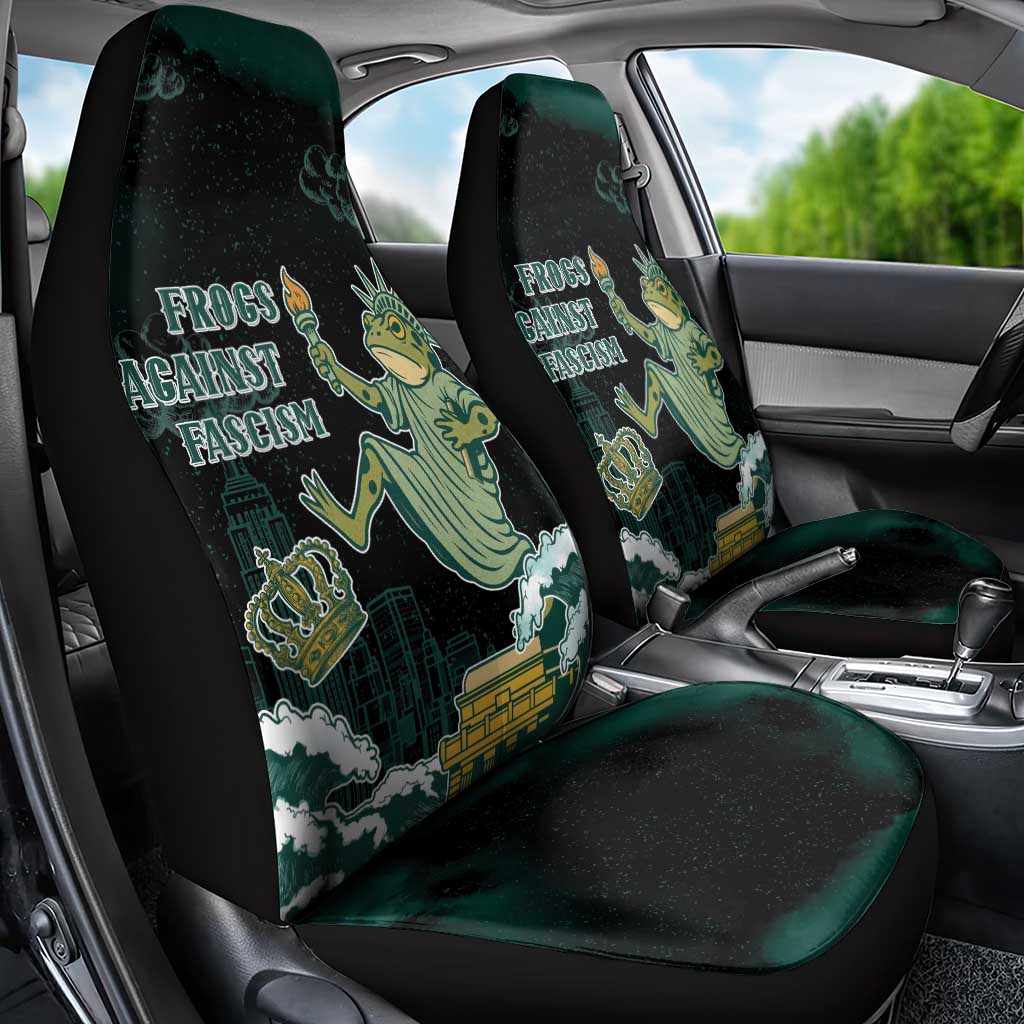 Frogs Against Fascism Car Seat Cover No Kings Funny Portland Frog Protest - Wonder Print Shop