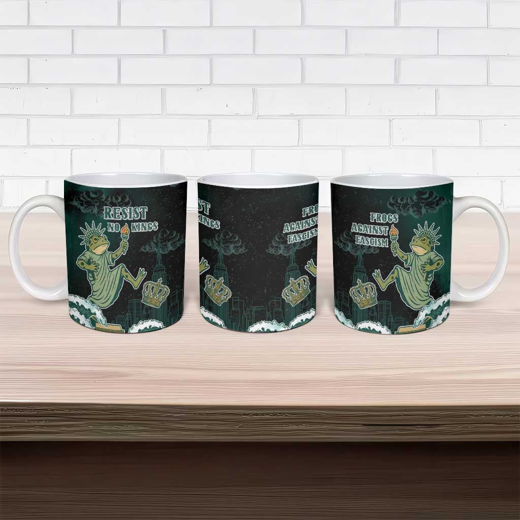 Frogs Against Fascism Ceramic Mug No Kings Funny Portland Frog Protest - Wonder Print Shop