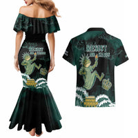 Frogs Against Fascism Couples Matching Mermaid Dress and Hawaiian Shirt No Kings Funny Portland Frog Protest - Wonder Print Shop