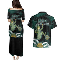 Frogs Against Fascism Couples Matching Puletasi and Hawaiian Shirt No Kings Funny Portland Frog Protest - Wonder Print Shop