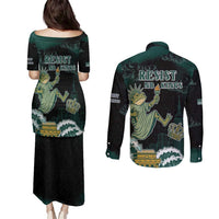 Frogs Against Fascism Couples Matching Puletasi and Long Sleeve Button Shirt No Kings Funny Portland Frog Protest - Wonder Print Shop