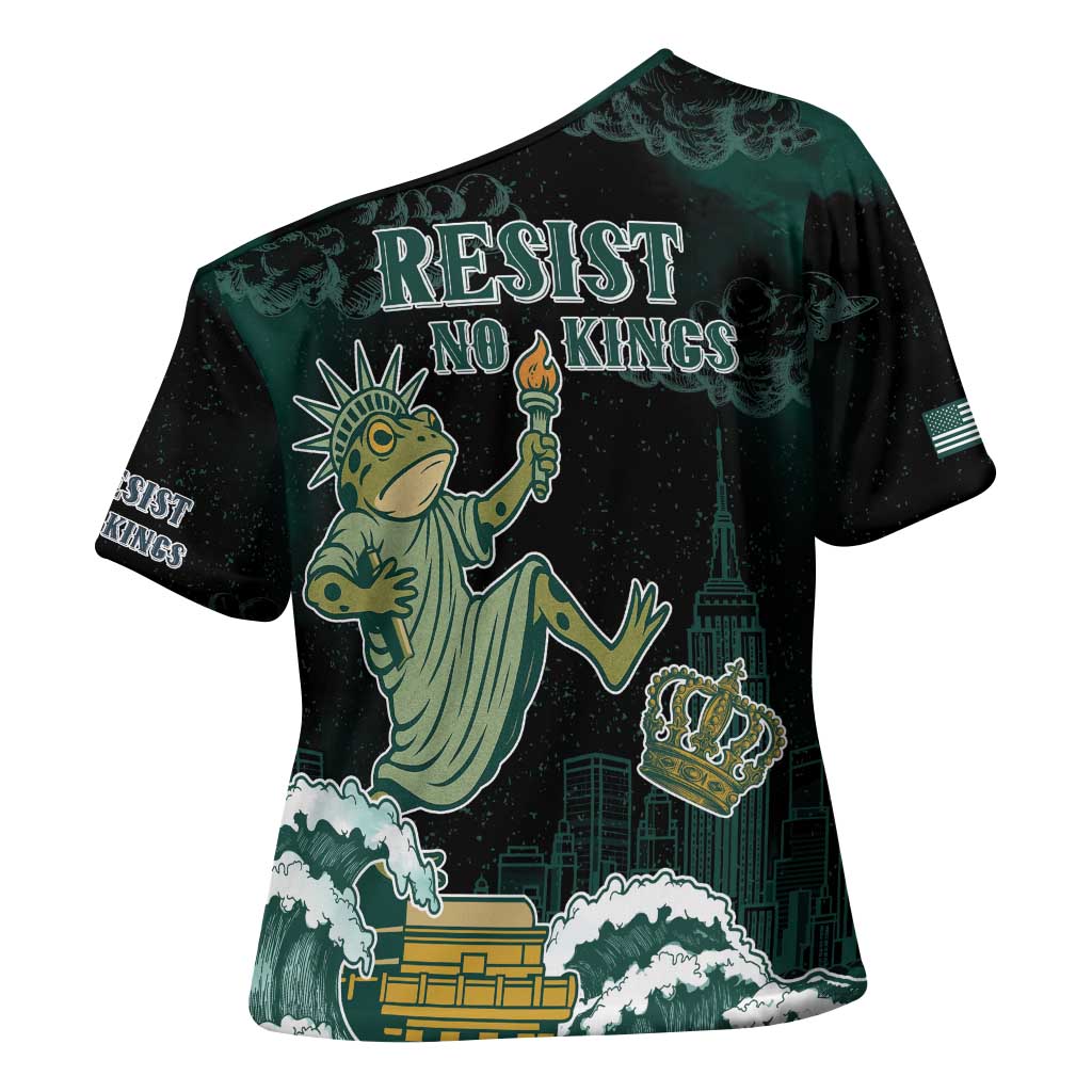 Frogs Against Fascism Cross Shoulder Shirt No Kings Funny Portland Frog Protest - Wonder Print Shop