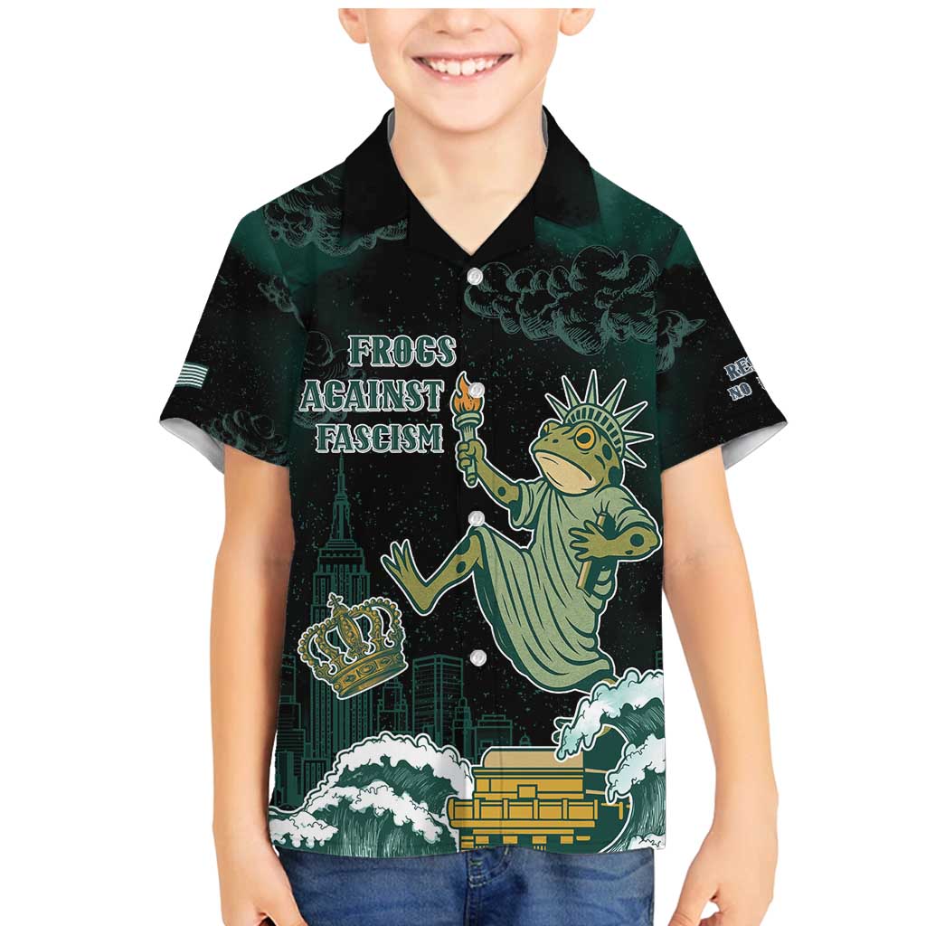 Frogs Against Fascism Family Matching Mermaid Dress and Hawaiian Shirt No Kings Funny Portland Frog Protest - Wonder Print Shop