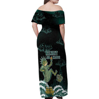 Frogs Against Fascism Family Matching Off Shoulder Maxi Dress and Hawaiian Shirt No Kings Funny Portland Frog Protest - Wonder Print Shop