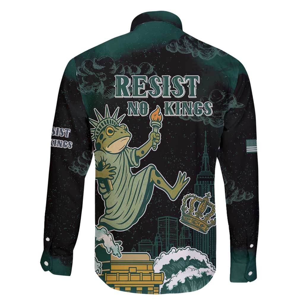 Frogs Against Fascism Family Matching Off Shoulder Short Dress and Hawaiian Shirt No Kings Funny Portland Frog Protest - Wonder Print Shop