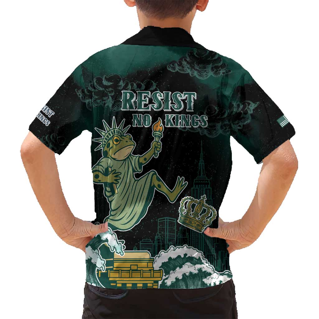 Frogs Against Fascism Family Matching Puletasi and Hawaiian Shirt No Kings Funny Portland Frog Protest - Wonder Print Shop