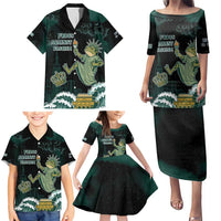 Frogs Against Fascism Family Matching Puletasi and Hawaiian Shirt No Kings Funny Portland Frog Protest - Wonder Print Shop