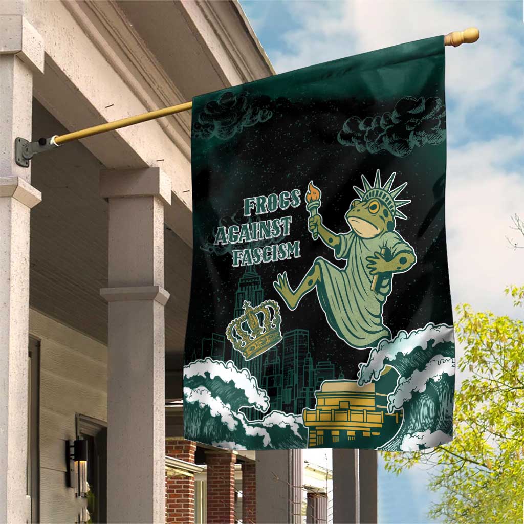 Frogs Against Fascism Garden Flag No Kings Funny Portland Frog Protest - Wonder Print Shop