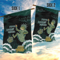 Frogs Against Fascism Garden Flag No Kings Funny Portland Frog Protest - Wonder Print Shop