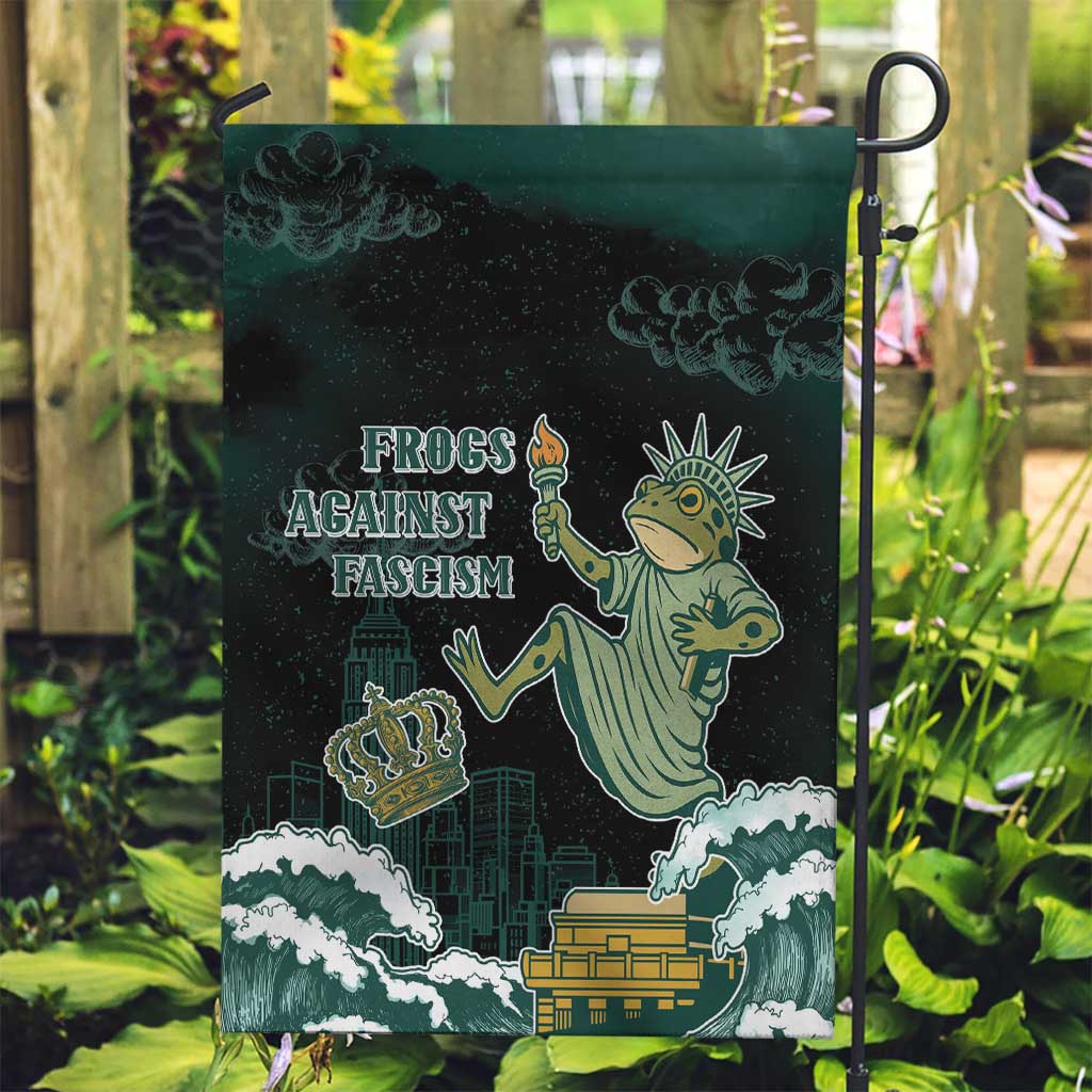 Frogs Against Fascism Garden Flag No Kings Funny Portland Frog Protest - Wonder Print Shop
