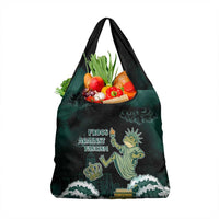 Frogs Against Fascism Grocery Bag No Kings Funny Portland Frog Protest - Wonder Print Shop