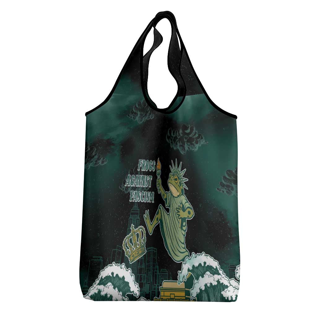 Frogs Against Fascism Grocery Bag No Kings Funny Portland Frog Protest - Wonder Print Shop