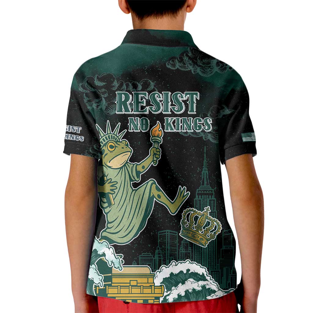 Frogs Against Fascism Kid Polo Shirt No Kings Funny Portland Frog Protest LT05