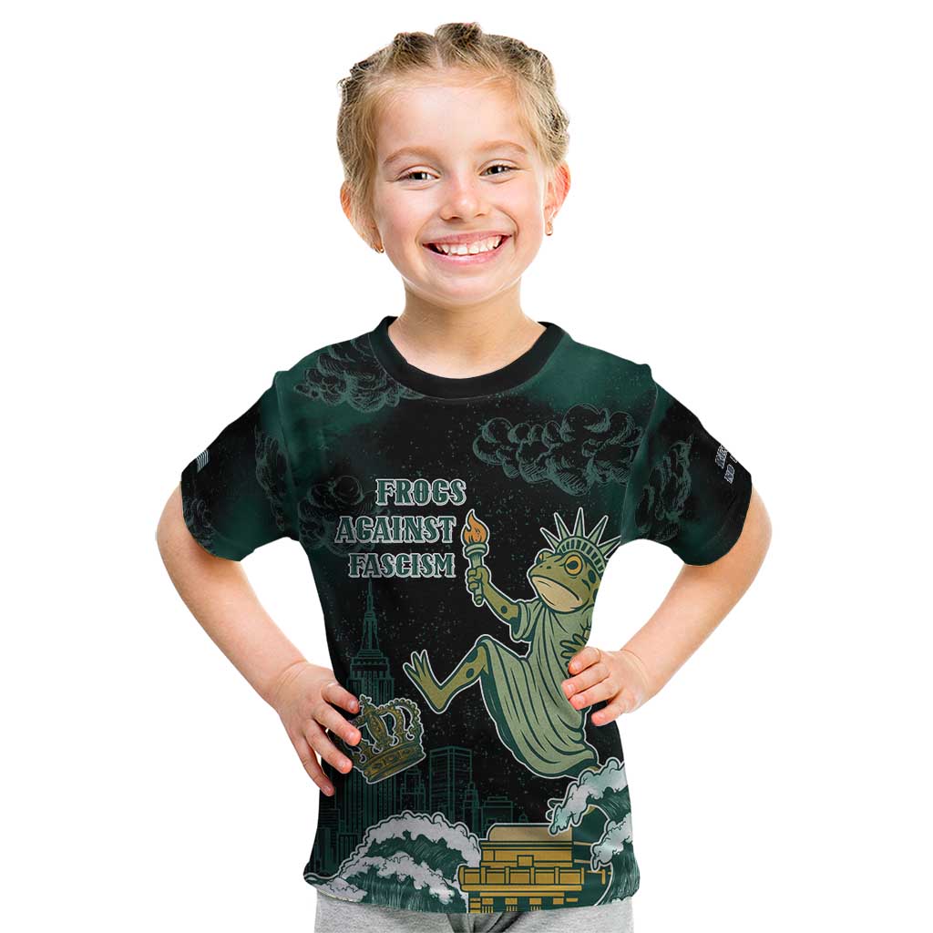 Frogs Against Fascism Kid T Shirt No Kings Funny Portland Frog Protest LT05