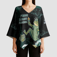 Frogs Against Fascism Kimono Sleeve Blouse No Kings Funny Portland Frog Protest - Wonder Print Shop