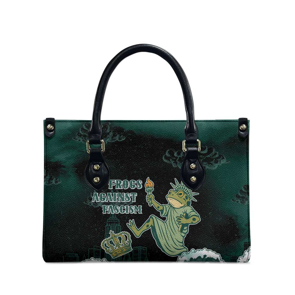 Frogs Against Fascism Leather Bag No Kings Funny Portland Frog Protest - Wonder Print Shop