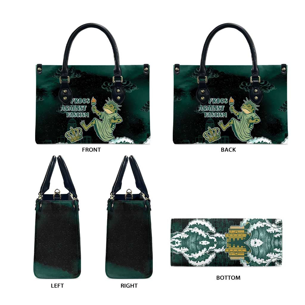 Frogs Against Fascism Leather Bag No Kings Funny Portland Frog Protest - Wonder Print Shop