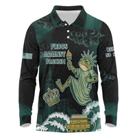 Frogs Against Fascism Long Sleeve Polo Shirt No Kings Funny Portland Frog Protest - Wonder Print Shop