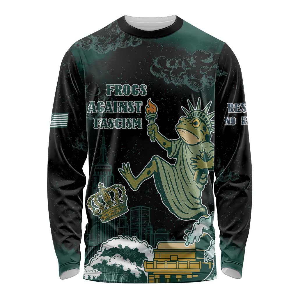 Frogs Against Fascism Long Sleeve Shirt No Kings Funny Portland Frog Protest LT05