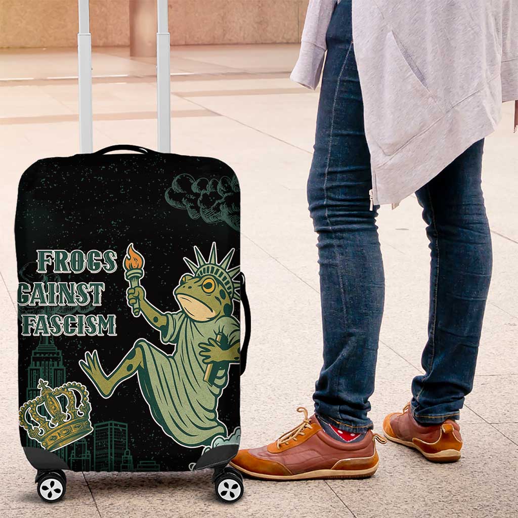 Frogs Against Fascism Luggage Cover No Kings Funny Portland Frog Protest - Wonder Print Shop