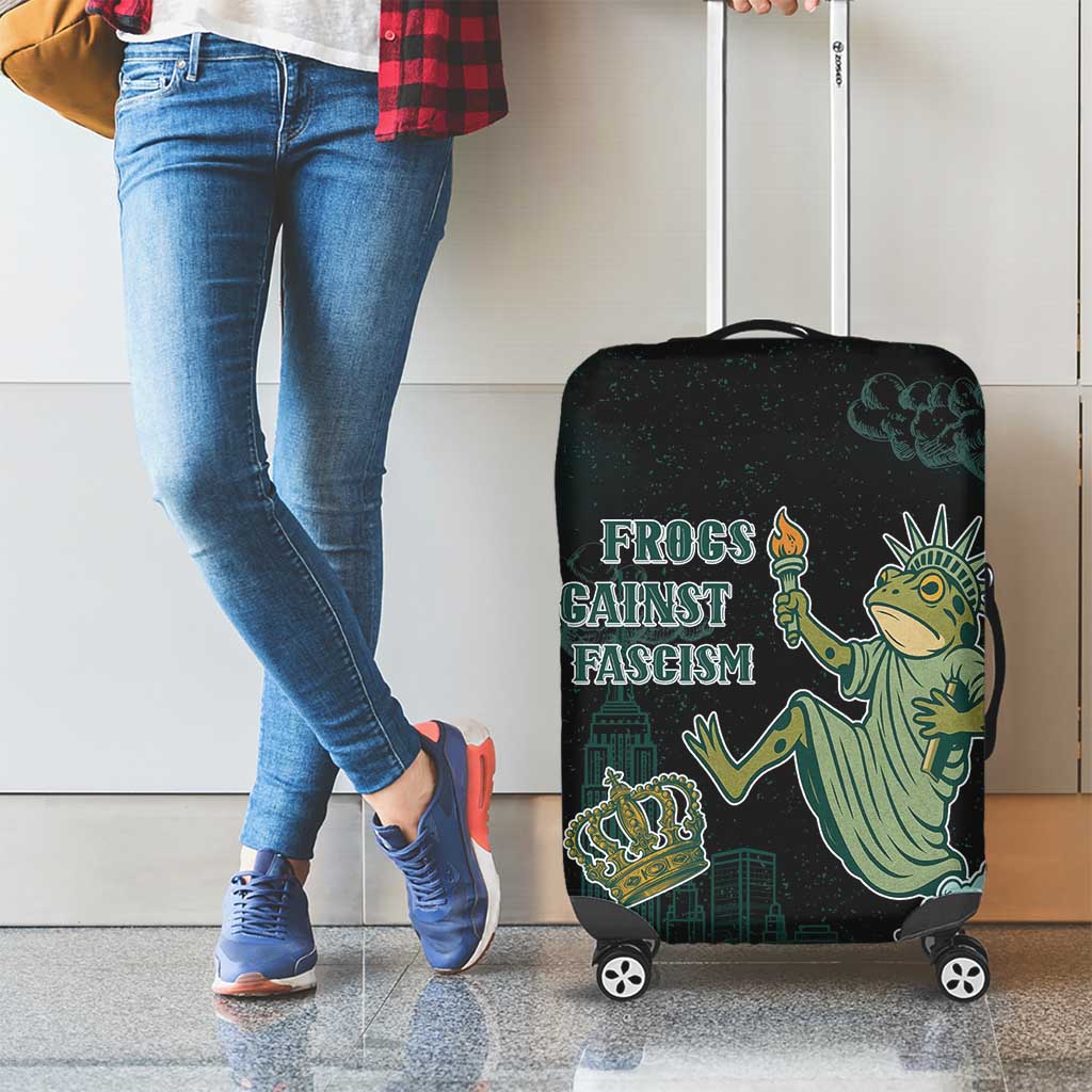 Frogs Against Fascism Luggage Cover No Kings Funny Portland Frog Protest - Wonder Print Shop