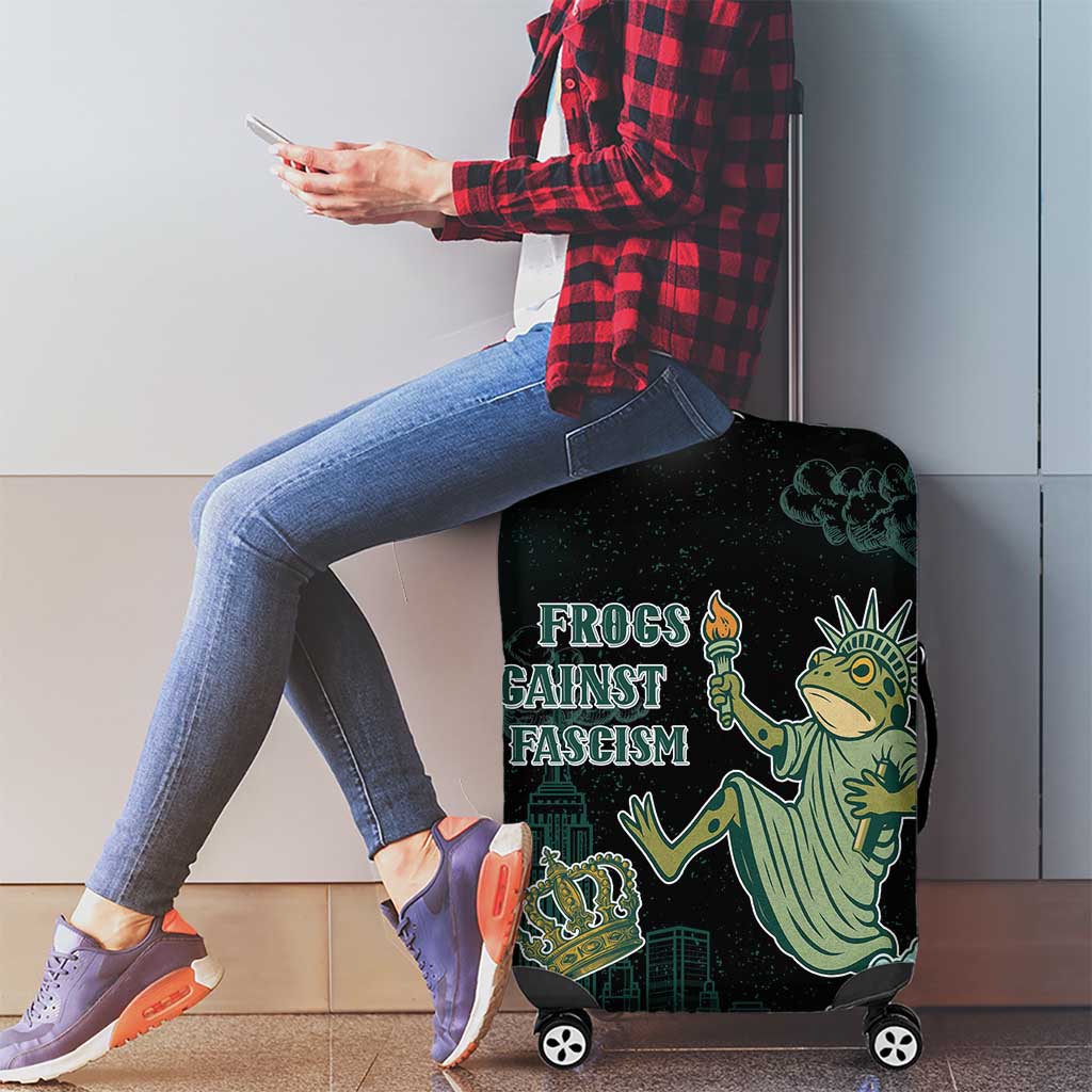 Frogs Against Fascism Luggage Cover No Kings Funny Portland Frog Protest - Wonder Print Shop