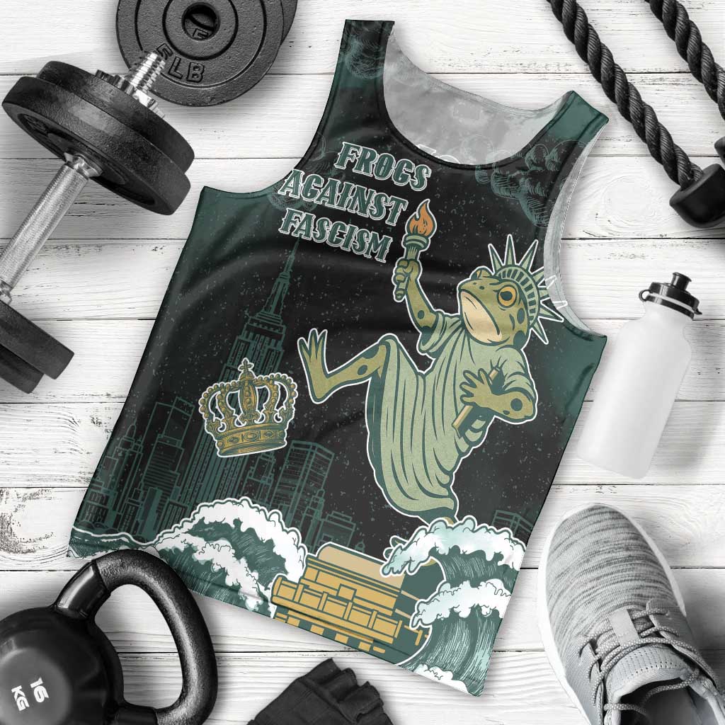 Frogs Against Fascism Men Tank Top No Kings Funny Portland Frog Protest LT05