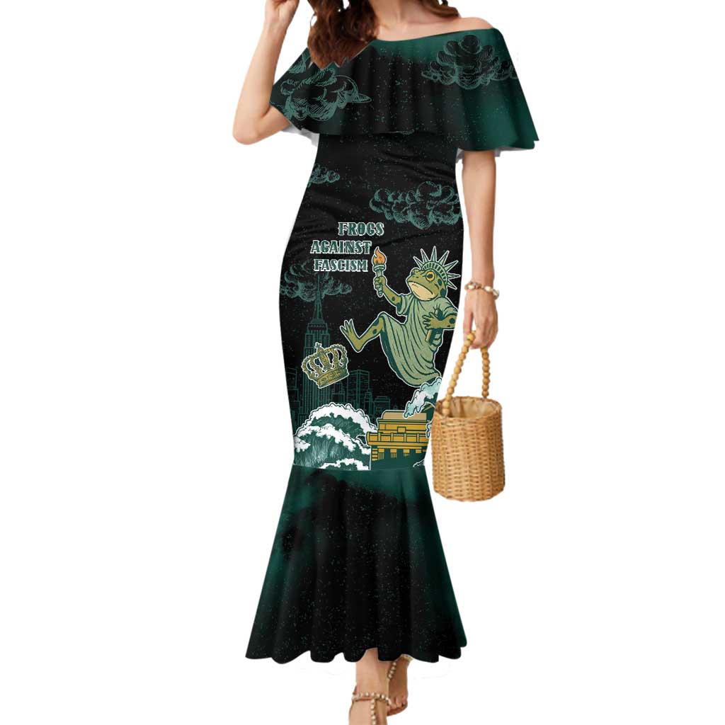 Frogs Against Fascism Mermaid Dress No Kings Funny Portland Frog Protest - Wonder Print Shop