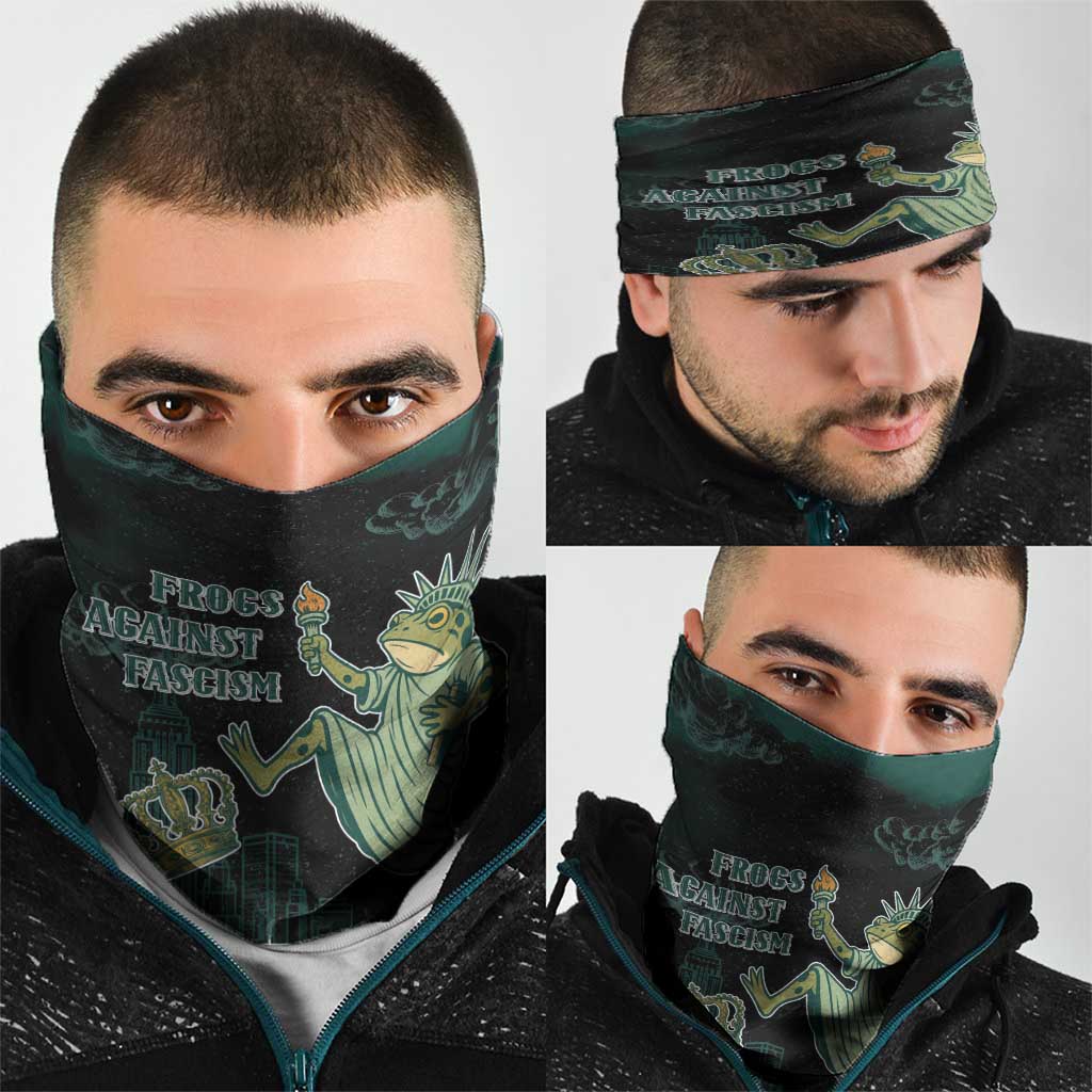 Frogs Against Fascism Neck Gaiter No Kings Funny Portland Frog Protest - Wonder Print Shop