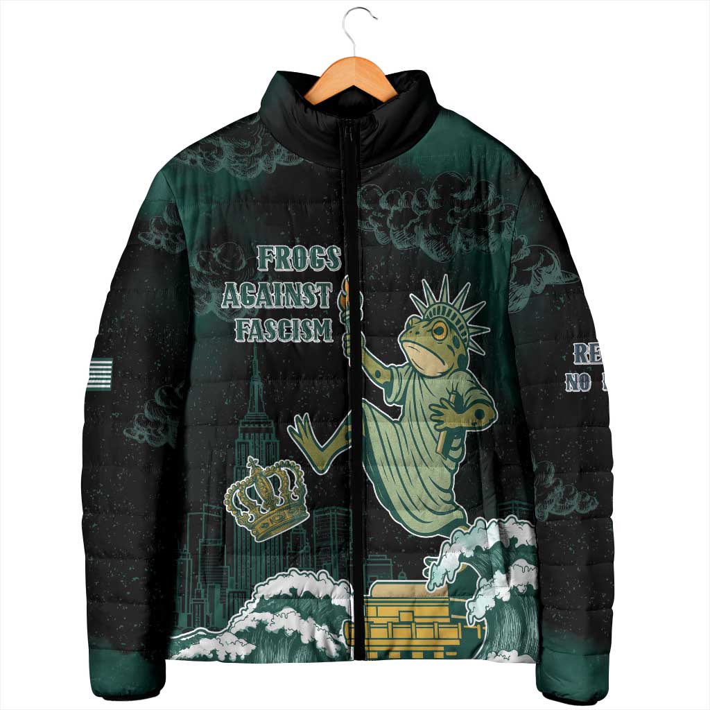 Frogs Against Fascism Padded Jacket No Kings Funny Portland Frog Protest - Wonder Print Shop