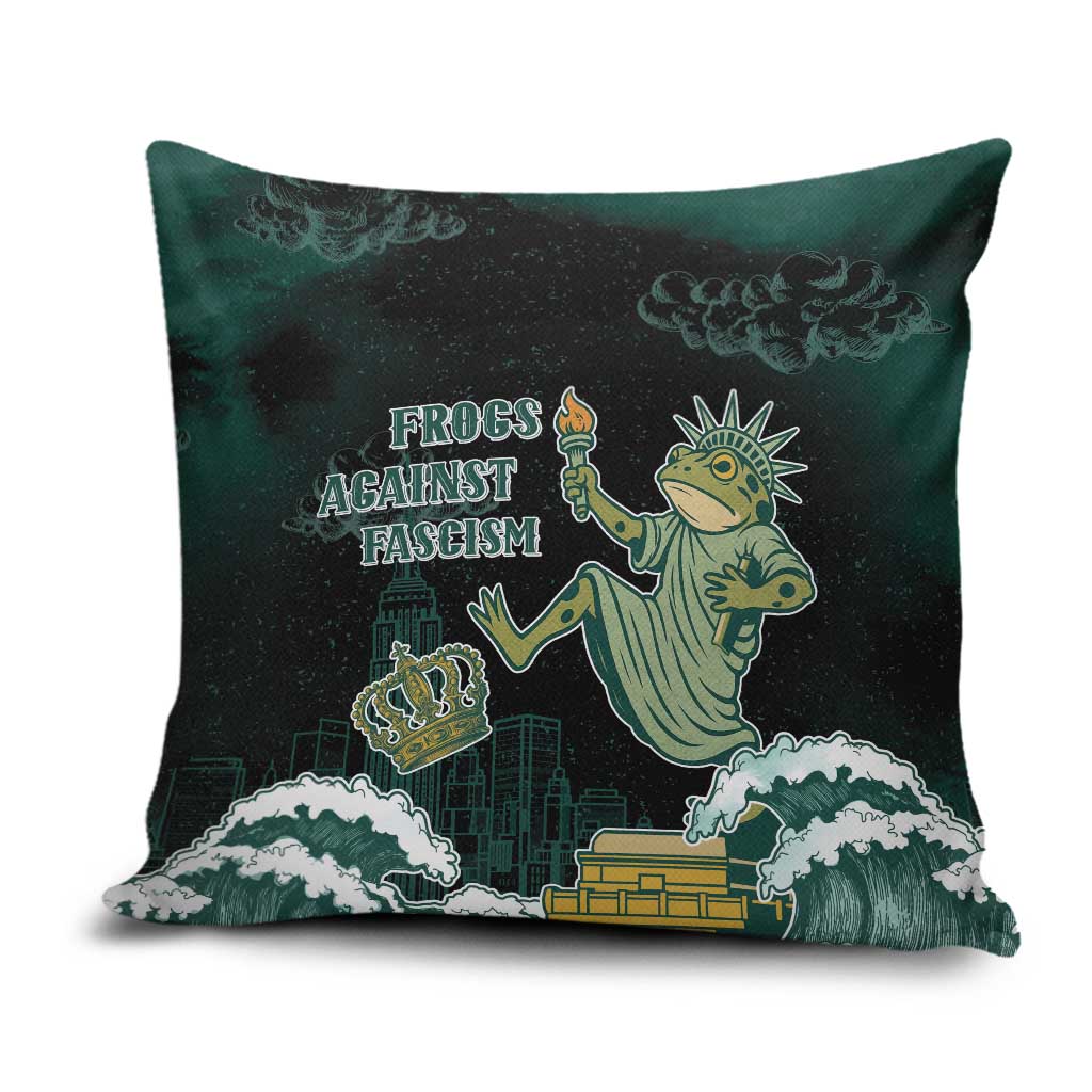 Frogs Against Fascism Pillow Cover No Kings Funny Portland Frog Protest - Wonder Print Shop