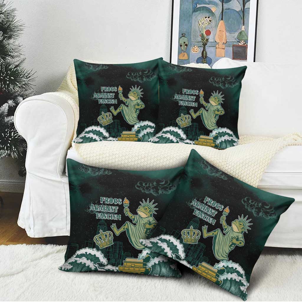 Frogs Against Fascism Pillow Cover No Kings Funny Portland Frog Protest - Wonder Print Shop