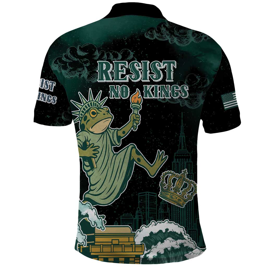 Frogs Against Fascism Polo Shirt No Kings Funny Portland Frog Protest LT05