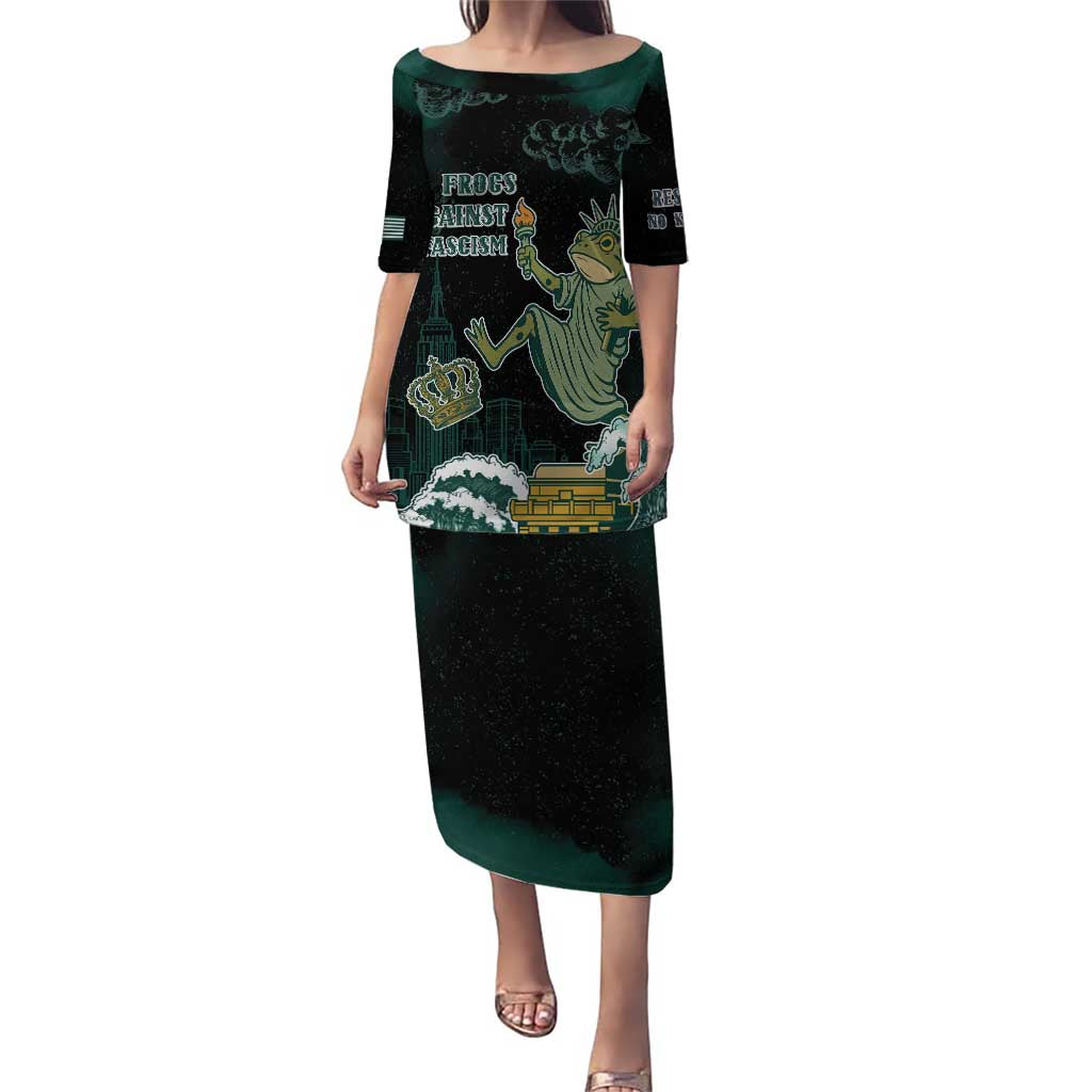 Frogs Against Fascism Puletasi No Kings Funny Portland Frog Protest - Wonder Print Shop