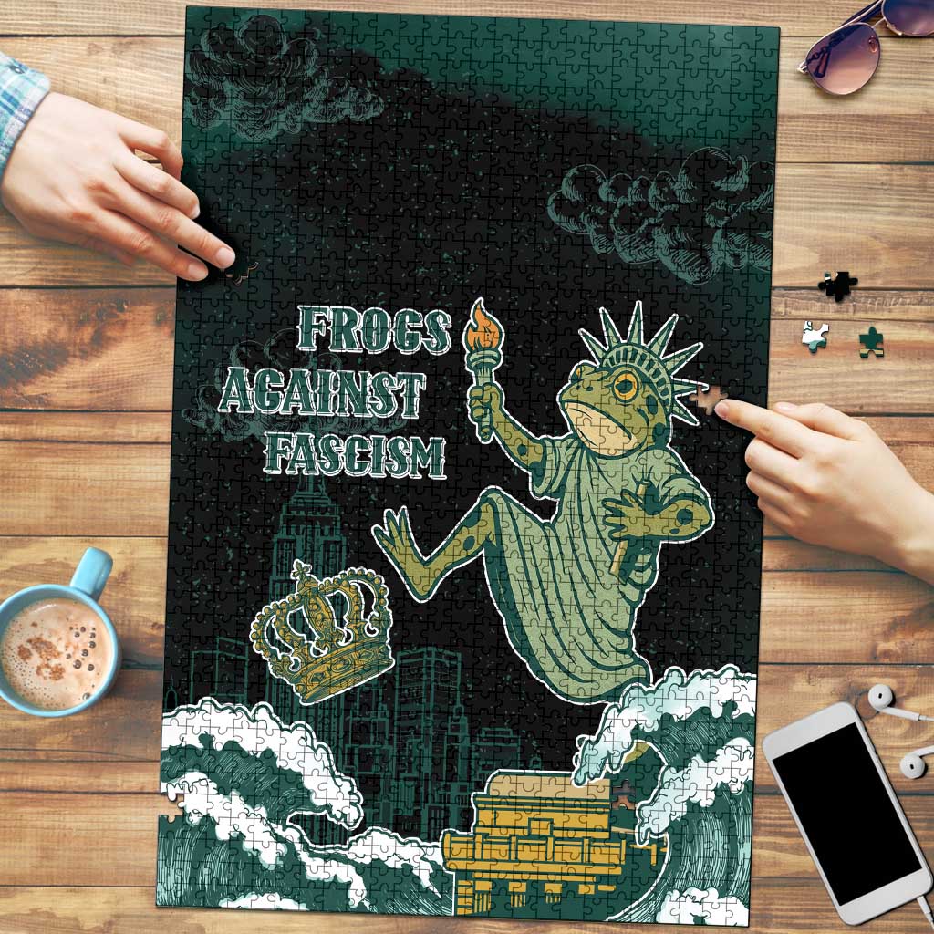 Frogs Against Fascism Puzzle No Kings Funny Portland Frog Protest - Wonder Print Shop