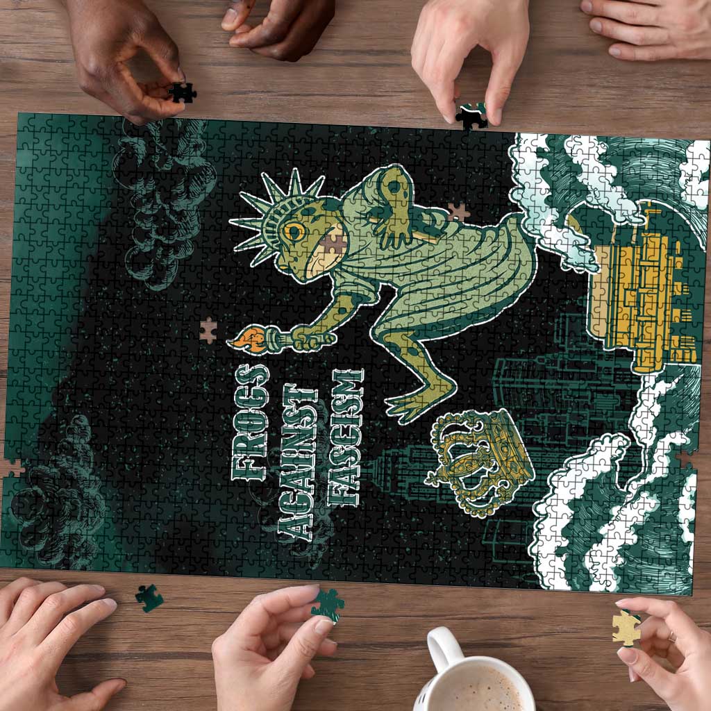 Frogs Against Fascism Puzzle No Kings Funny Portland Frog Protest - Wonder Print Shop
