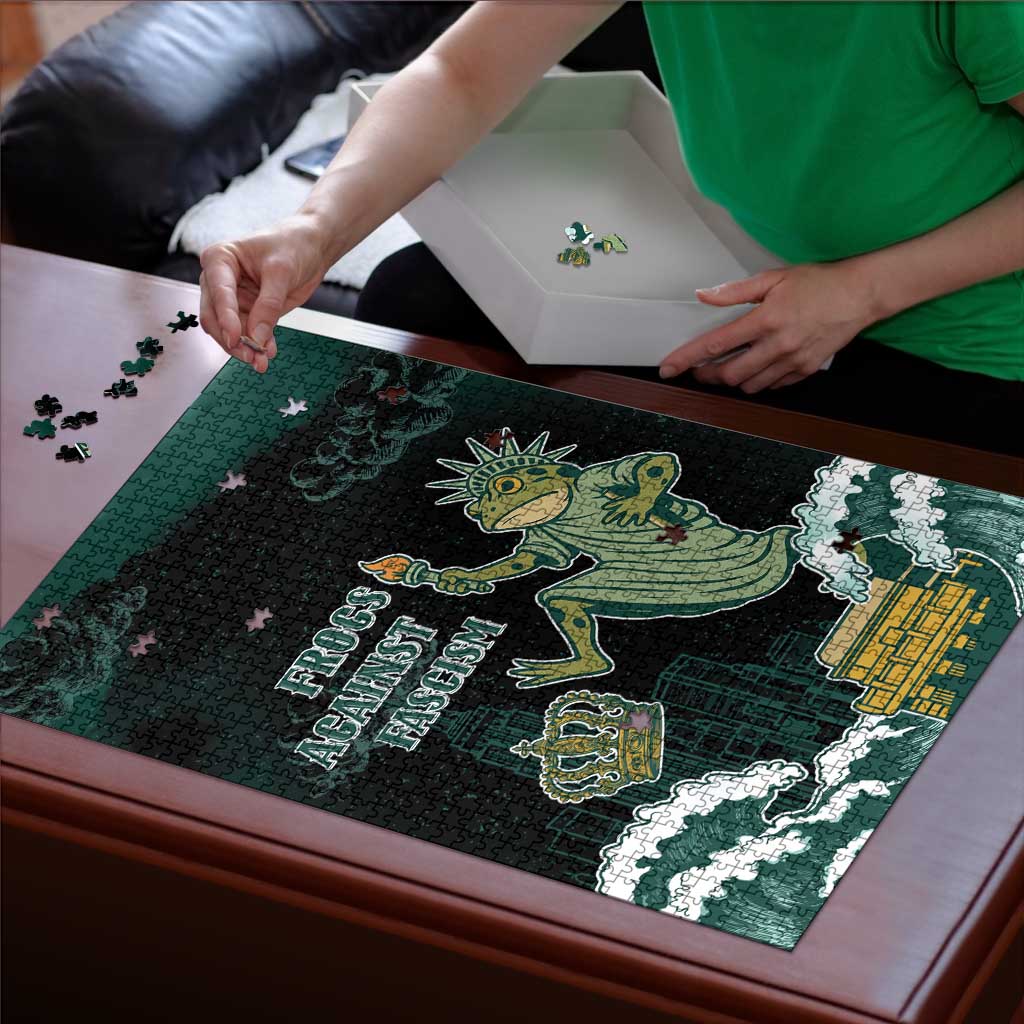 Frogs Against Fascism Puzzle No Kings Funny Portland Frog Protest - Wonder Print Shop