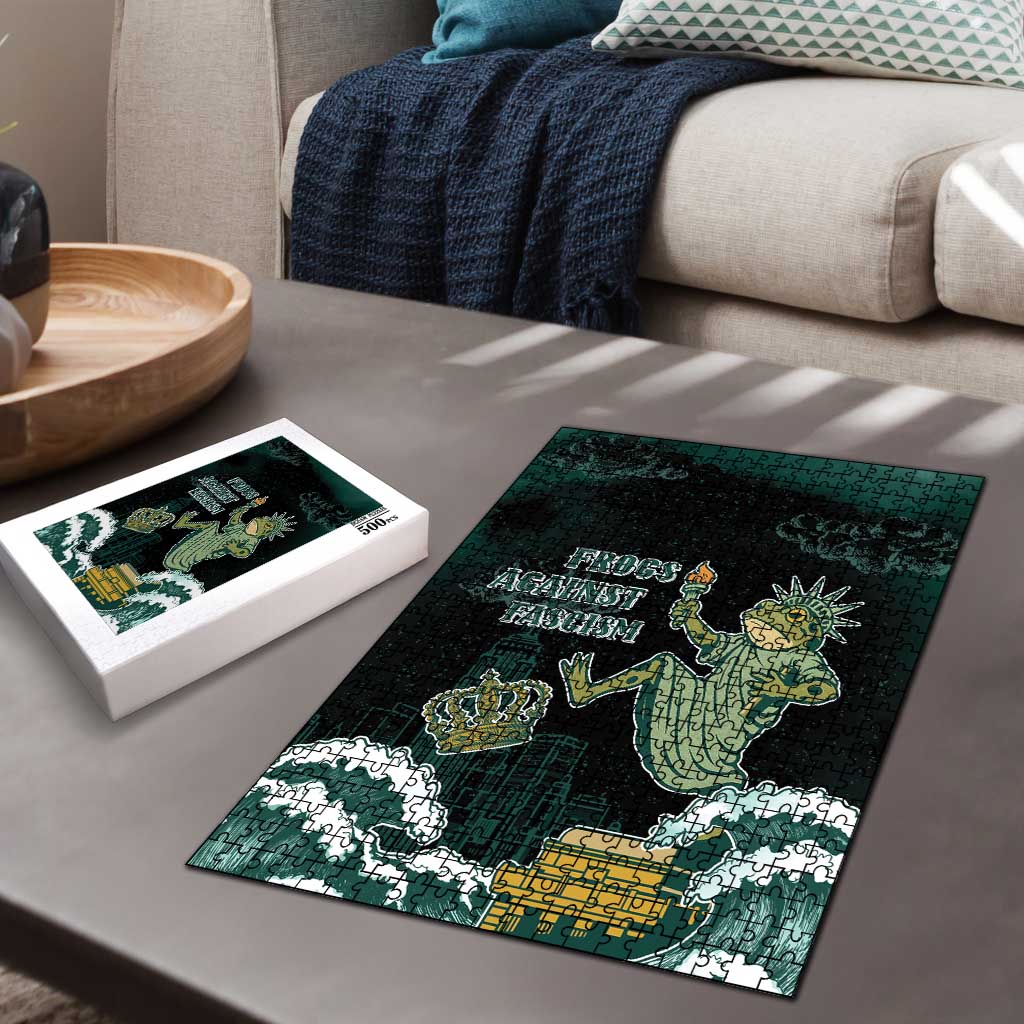 Frogs Against Fascism Puzzle No Kings Funny Portland Frog Protest - Wonder Print Shop