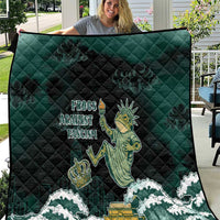 Frogs Against Fascism Quilt No Kings Funny Portland Frog Protest - Wonder Print Shop
