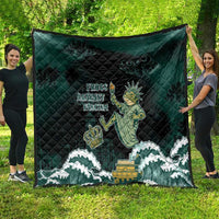 Frogs Against Fascism Quilt No Kings Funny Portland Frog Protest - Wonder Print Shop