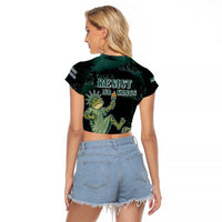 Frogs Against Fascism Raglan Cropped T Shirt No Kings Funny Portland Frog Protest LT05