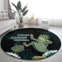 Frogs Against Fascism Round Carpet No Kings Funny Portland Frog Protest - Wonder Print Shop