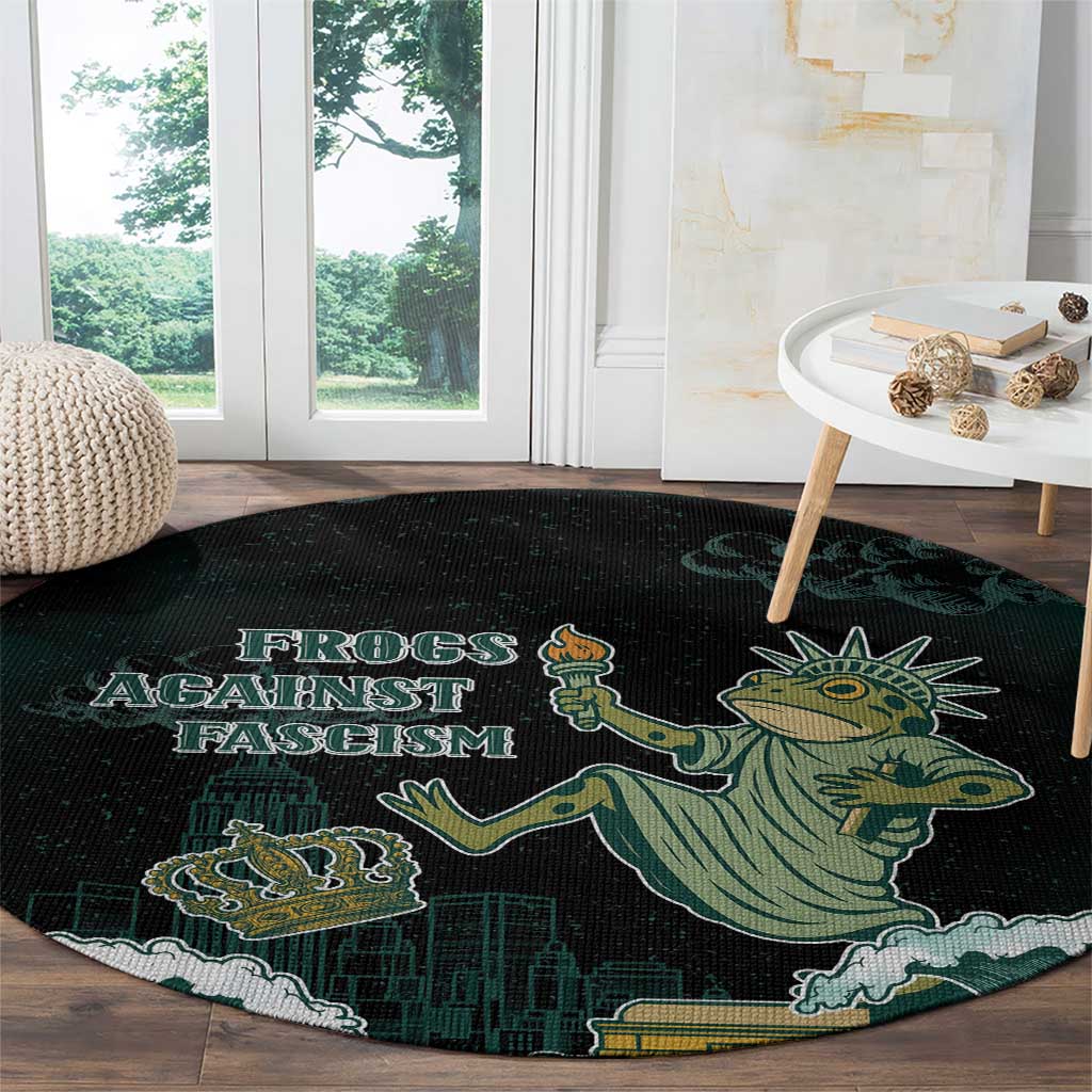 Frogs Against Fascism Round Carpet No Kings Funny Portland Frog Protest - Wonder Print Shop