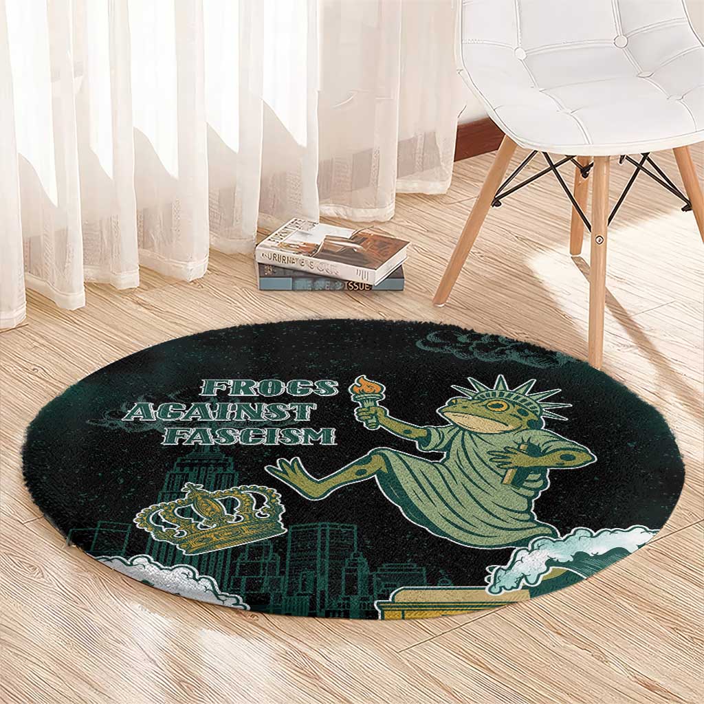 Frogs Against Fascism Round Carpet No Kings Funny Portland Frog Protest - Wonder Print Shop